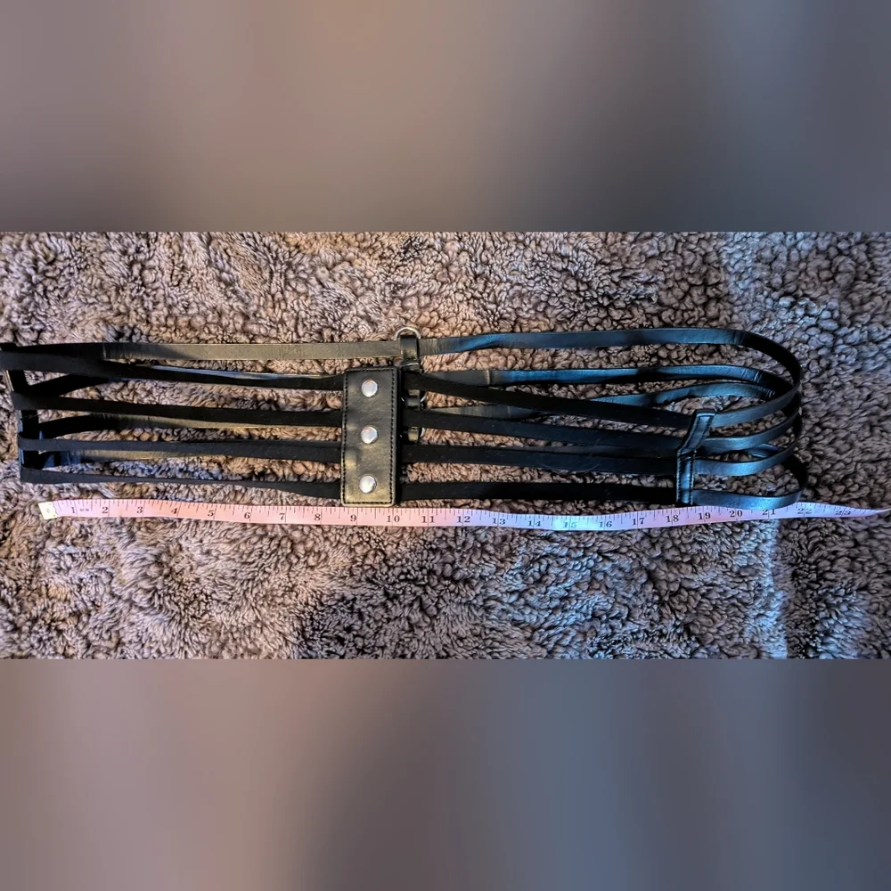 PLUS SIZE Black Caged Belt w/Snap Buttons 3x? - Picture 7 of 11